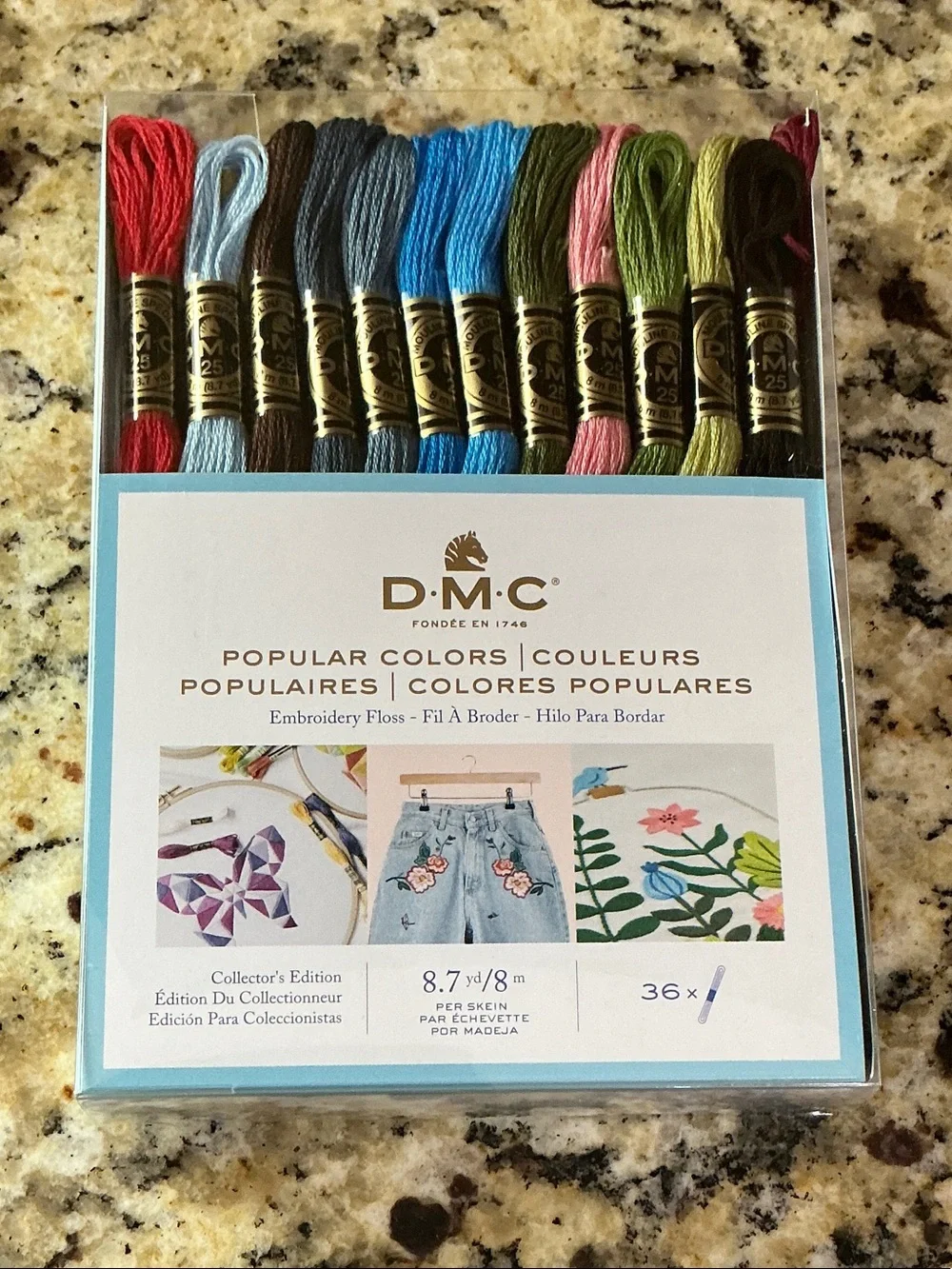 DMC Embroidery Floss Collection - Assorted Blue, Green, Pink, Red, Brown - Picture 1 of 9